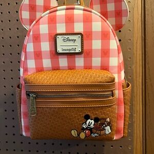 Loungefly Red and Brown Disney Kids Backpack